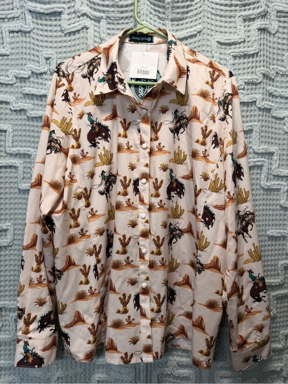 Rodeo Print Western pearl snap